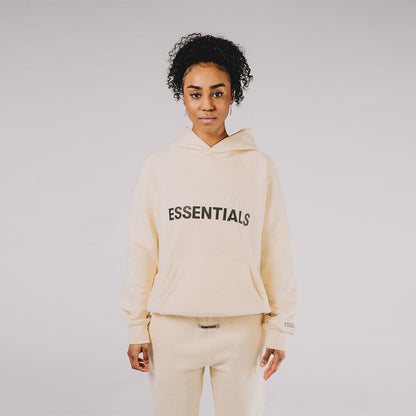 FEAR OF GOD ESSENTIALS 3D Silicon Applique Crewneck Buttercream — XXS — Top View