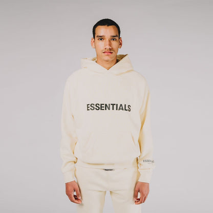 FEAR OF GOD ESSENTIALS 3D Silicon Applique Crewneck Buttercream — XXS — Detail View