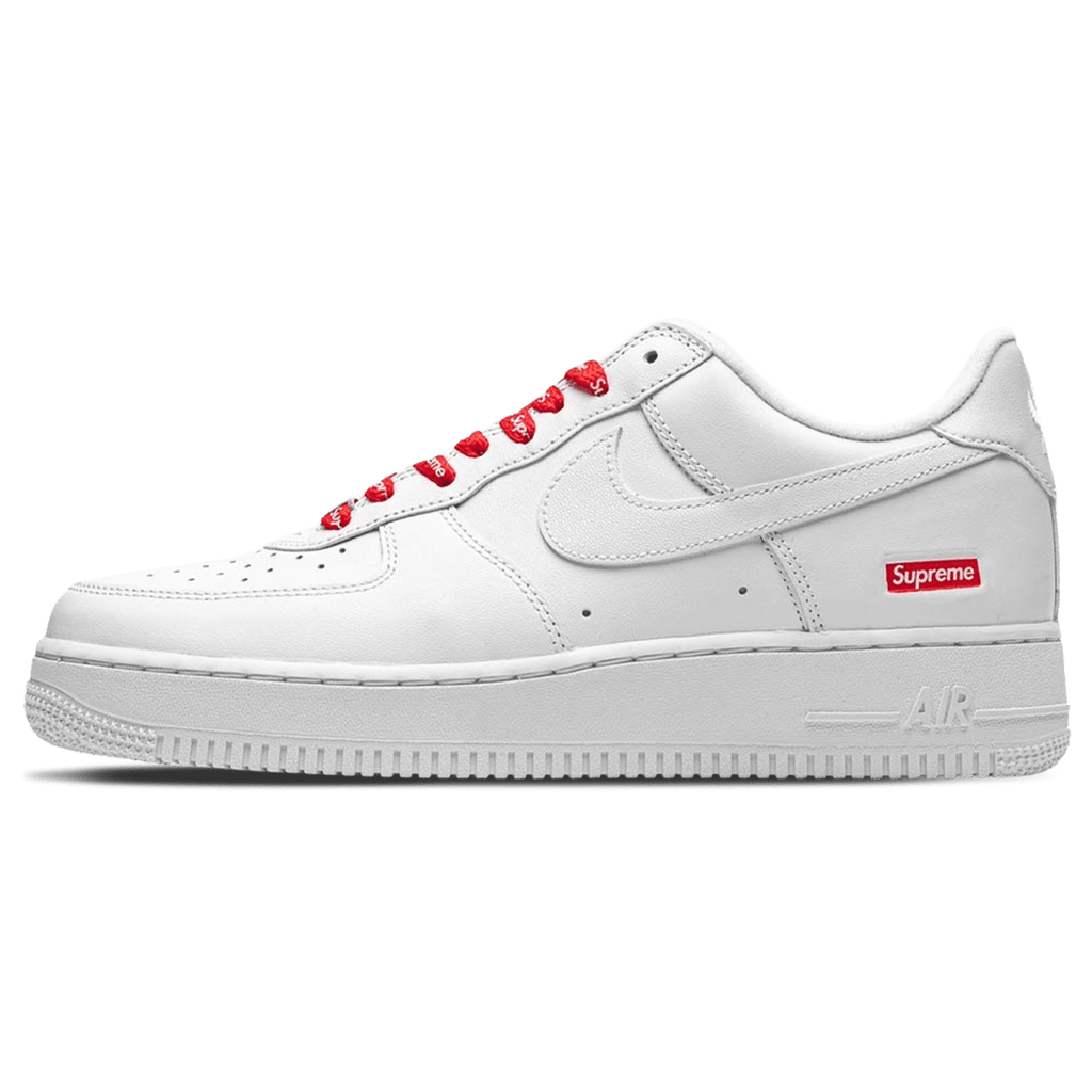Supreme x Nike Air Force 1 Low 'Box Logo - White' — UK 3 | EU 35.5 | US 3.5 — Front View