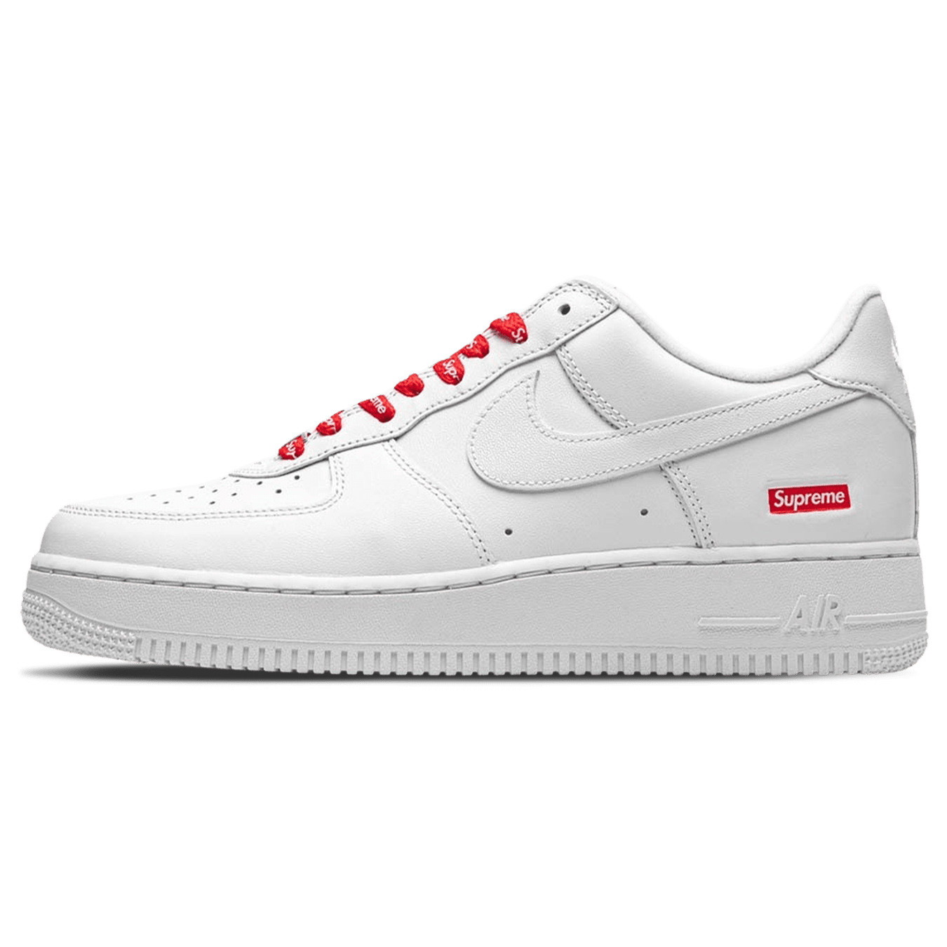 Supreme x Nike Air Force 1 Low 'Box Logo - White' — UK 3 | EU 35.5 | US 3.5 — Front View