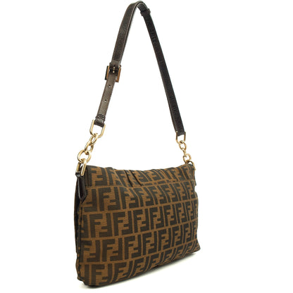 Fendi Shoulder Bag Zucca Shoulder Bag in Zucca FF, Canvas — Back View