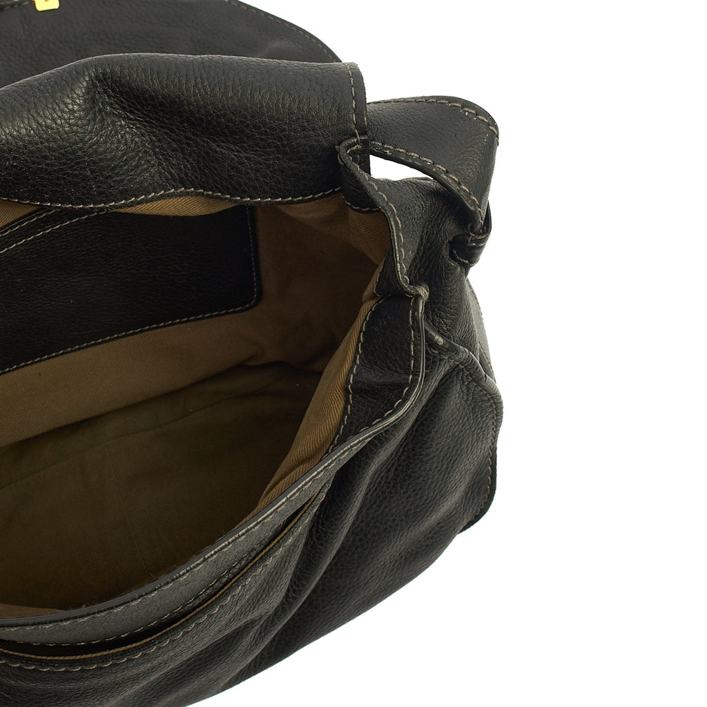 Chloe Cross Body Marcie Satchel in Black, Calfskin Leather — Alternate View 7