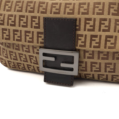Fendi Shoulder Bag Baguette in Zucca FF, Canvas — Lifestyle View