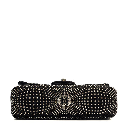 Chanel Shoulder Bag Flap Bag in Black, Velvet — Top View
