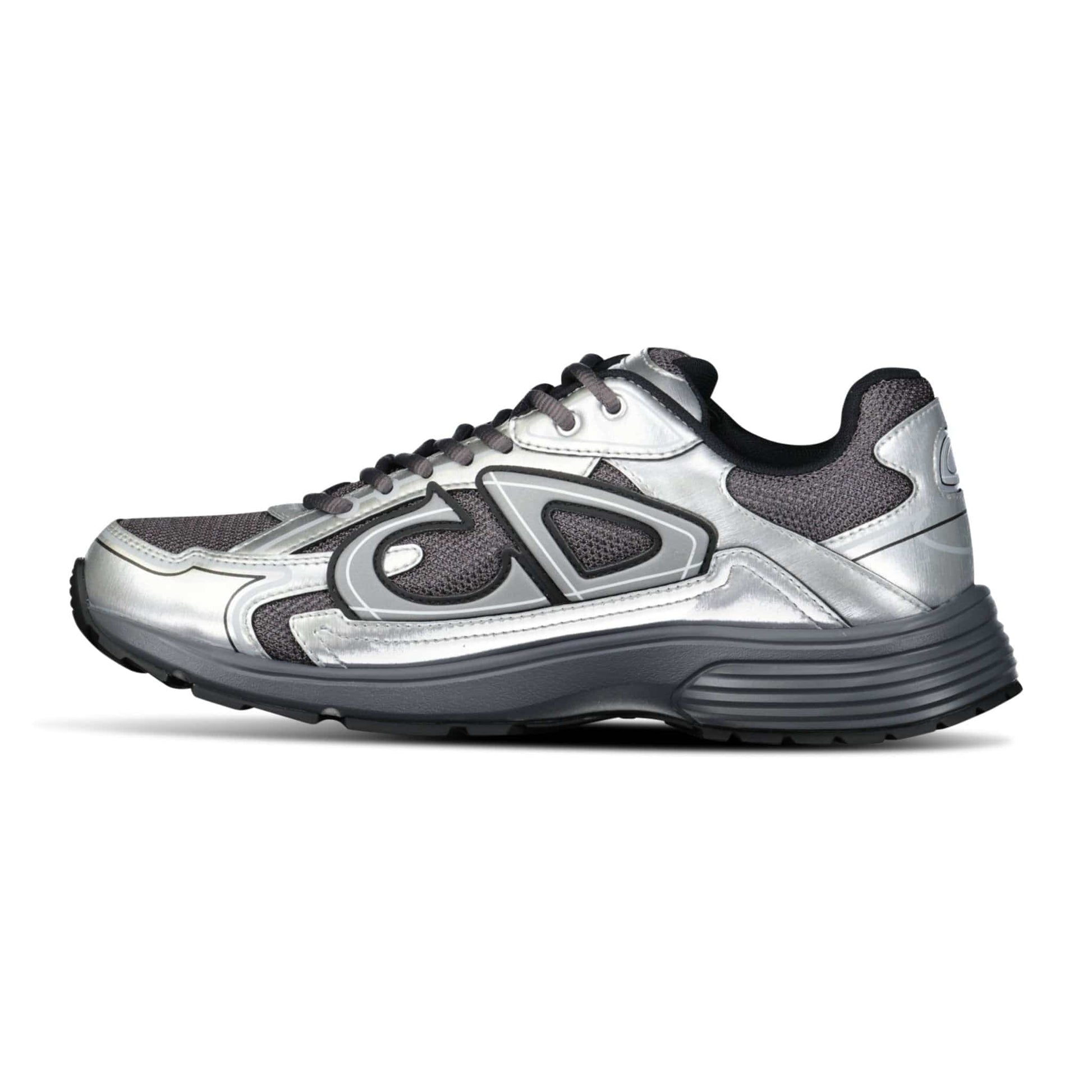 Dior B30 Countdown Sneakers in Deep Grey/Silvertone Metallic — UK6 — Back View