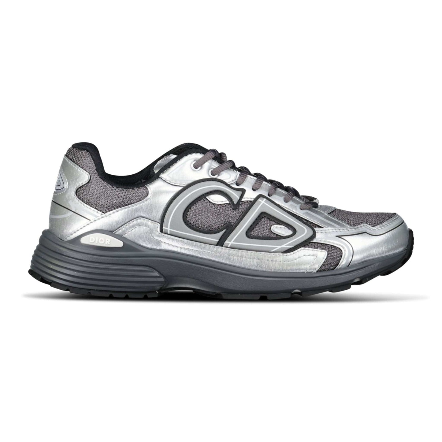 Dior B30 Countdown Sneakers in Deep Grey/Silvertone Metallic — UK6 — Front View