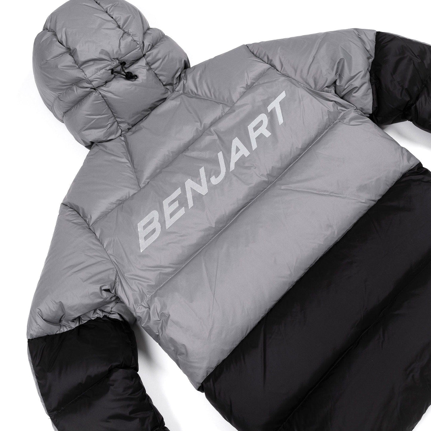 Benjart Dual Puffer 'Grey-Black' — XXS — Top View