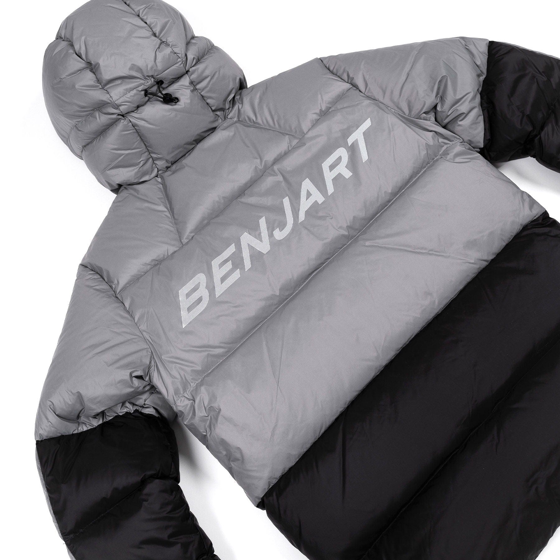 Benjart Dual Puffer 'Grey-Black' — XXS — Top View