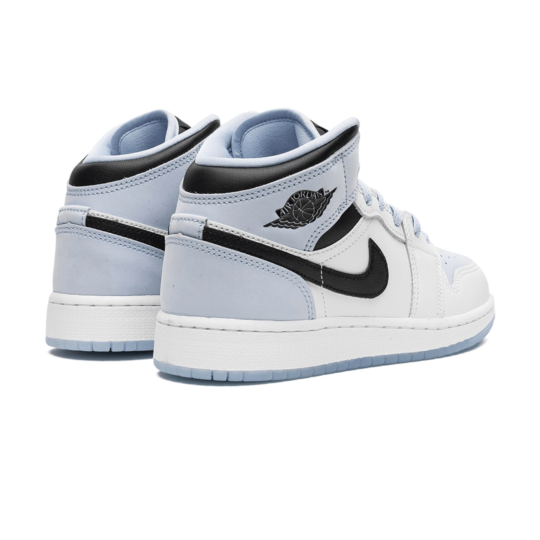 Air Jordan 1 Mid SE GS 'White Ice Blue' — UK 13.5 | EU 32 | US 1Y — Back View