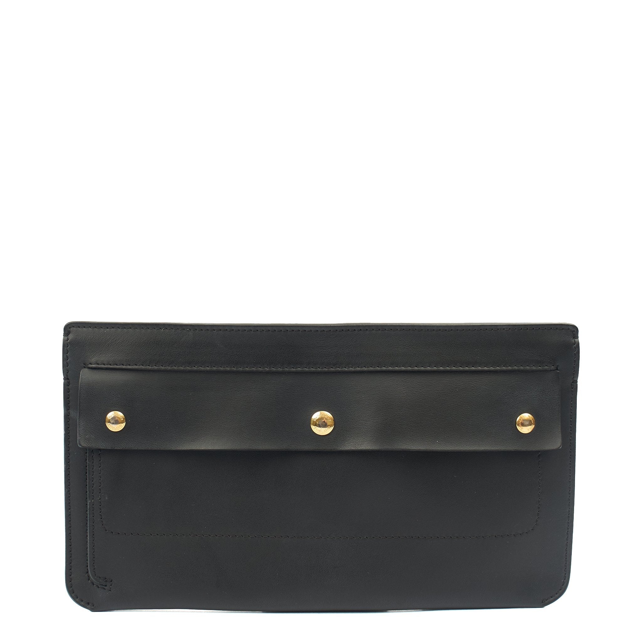 Burberry Cross Body Belt Bag  in Black, Leather — Front View