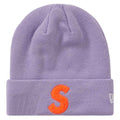 Supreme New Era S Logo Beanie (FW 19) Light Violet — Front View