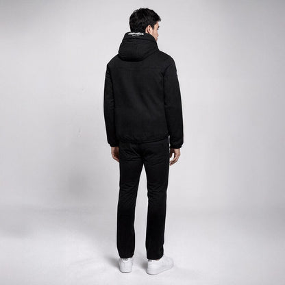 Helvetica Mountain Pioneers Eyeblock Hooded Windbreaker Jacket — XS — Detail View
