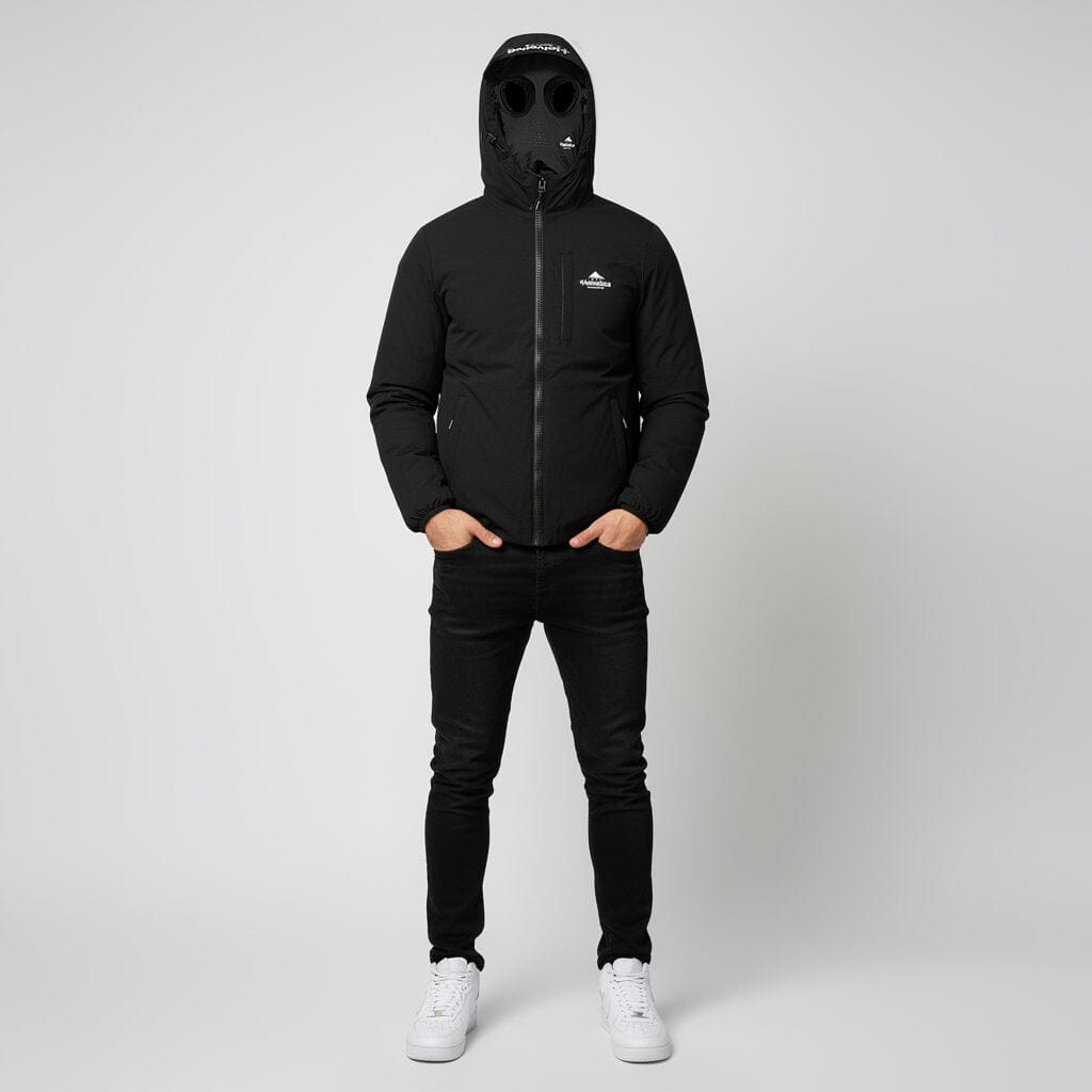 Helvetica Mountain Pioneers Eyeblock Hooded Windbreaker Jacket — XS — Side View