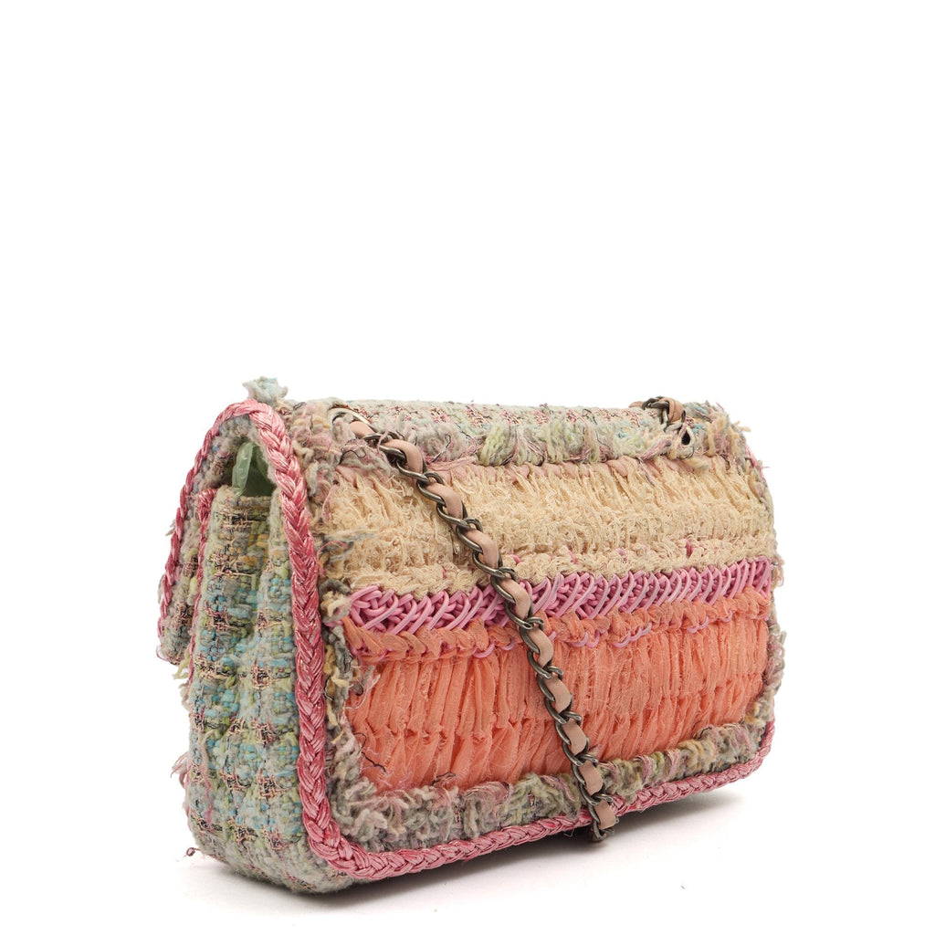 Chanel Shoulder Bag Classic Single Flap - Medium in Multi, Fabric — Back View