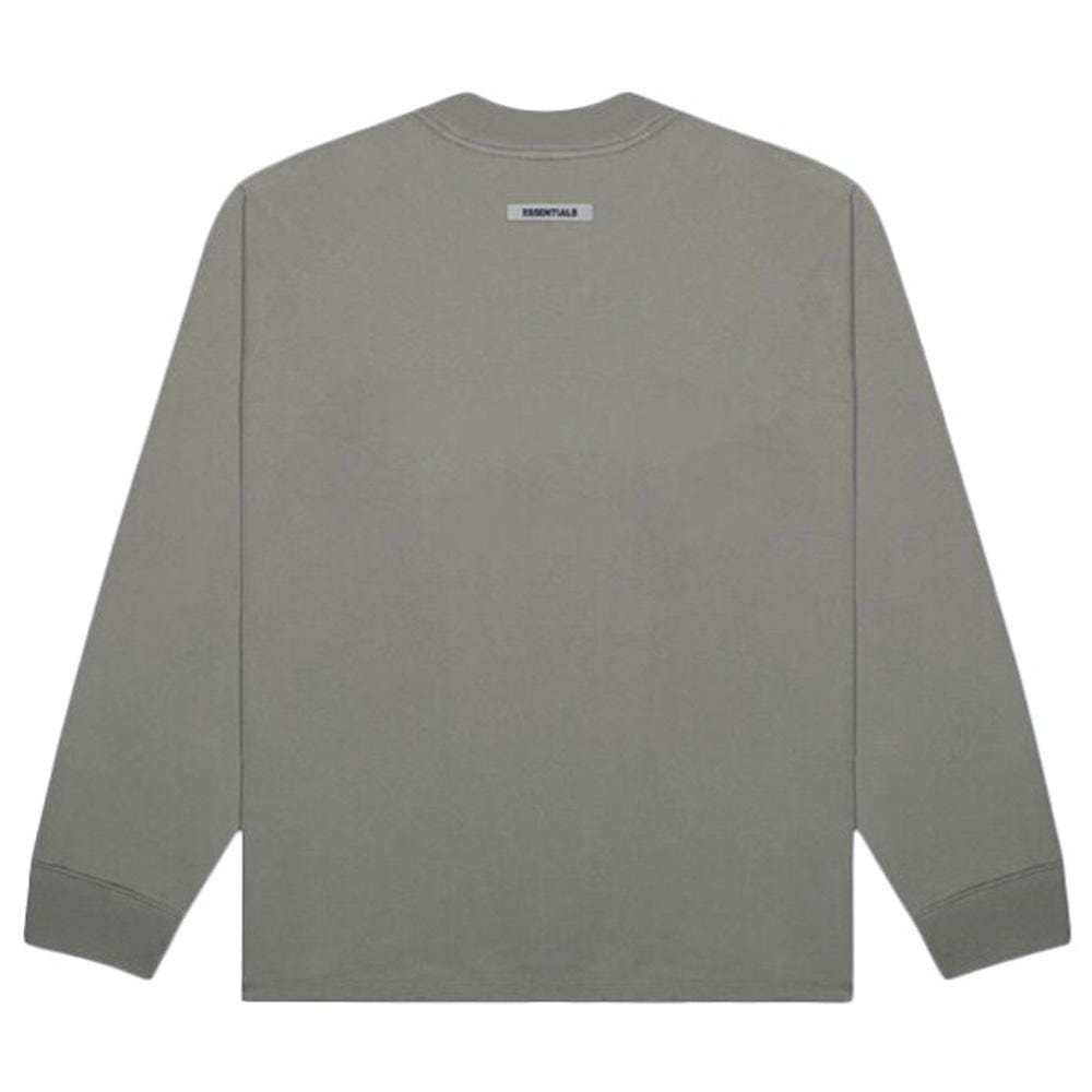 FEAR OF GOD ESSENTIALS 3D Silicon Applique Boxy Long Sleeve T-Shirt Gray Flannel/Charcoal — XXS — Side View