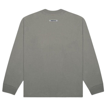 FEAR OF GOD ESSENTIALS 3D Silicon Applique Boxy Long Sleeve T-Shirt Gray Flannel/Charcoal — XXS — Side View
