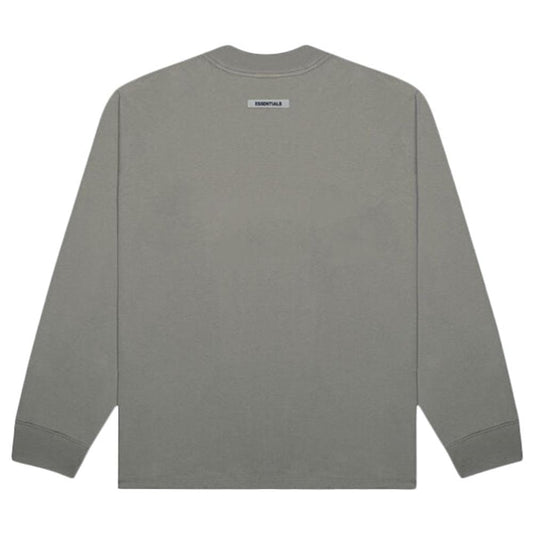FEAR OF GOD ESSENTIALS 3D Silicon Applique Boxy Long Sleeve T-Shirt Gray Flannel/Charcoal — XXS — Side View