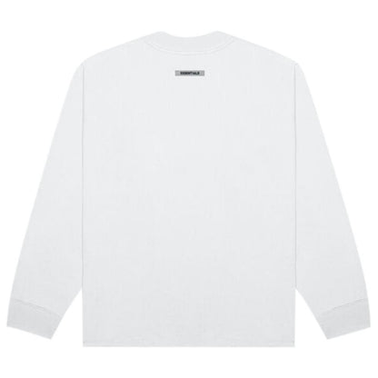 FEAR OF GOD ESSENTIALS 3D Silicon Applique Boxy Long Sleeve T-Shirt White — XXS — Back View