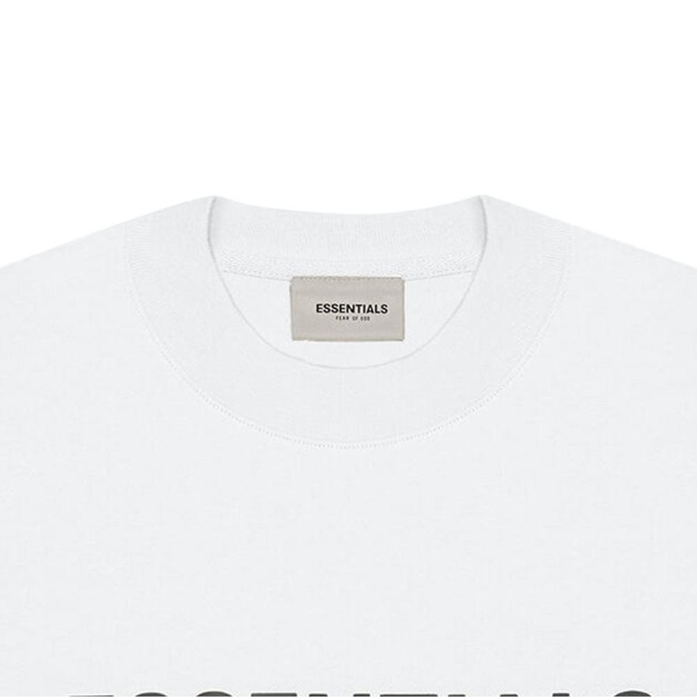 FEAR OF GOD ESSENTIALS 3D Silicon Applique Boxy Long Sleeve T-Shirt White — XXS — Side View