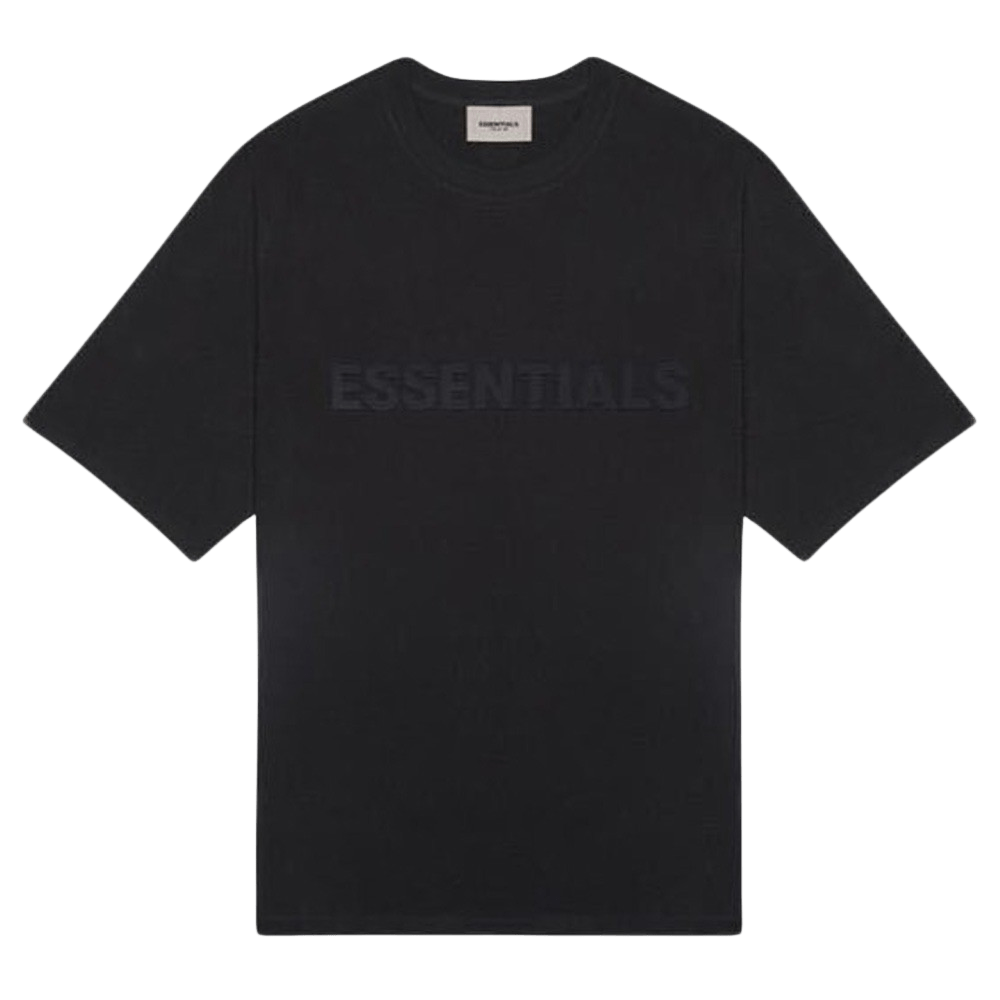 FEAR OF GOD ESSENTIALS 3D Silicon Applique Boxy T-Shirt Dark Slate/Stretch Limo/Black — XXS — Front View
