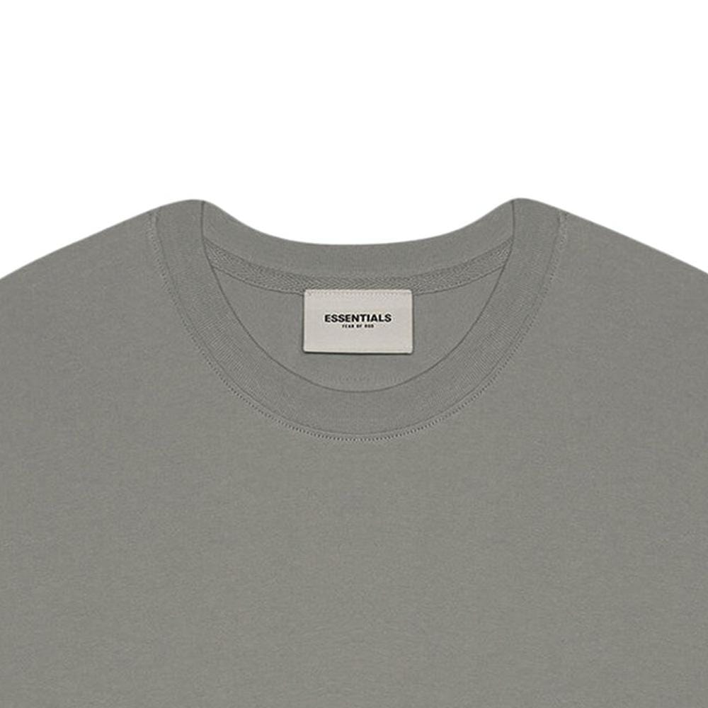 FEAR OF GOD ESSENTIALS 3D Silicon Applique Boxy T-Shirt Gray Flannel/Charcoal — XXS — Back View