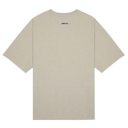 FEAR OF GOD ESSENTIALS 3D Silicon Applique Boxy T-Shirt Oatmeal Heather/String/Tan — XXS — Side View