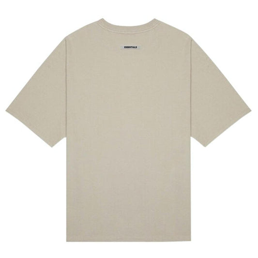 FEAR OF GOD ESSENTIALS 3D Silicon Applique Boxy T-Shirt Oatmeal Heather/String/Tan — XXS — Side View