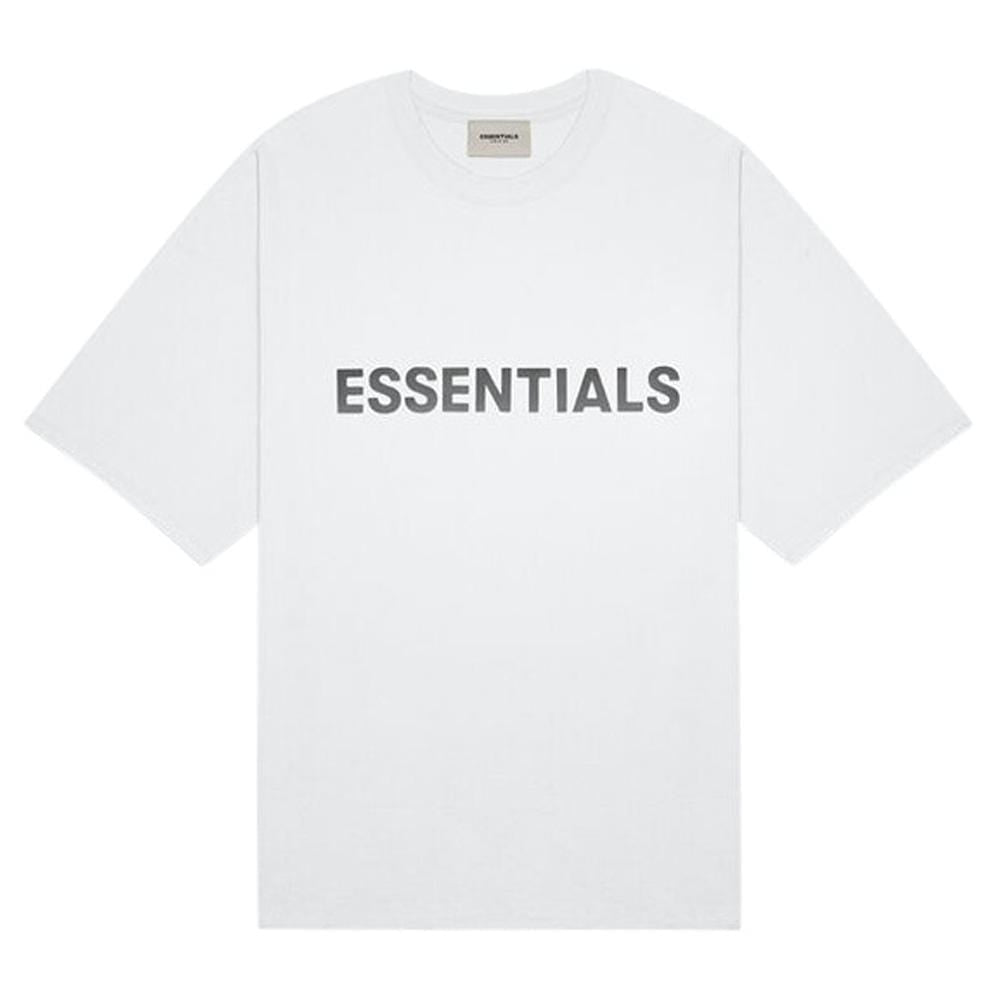 FEAR OF GOD ESSENTIALS 3D Silicon Applique Boxy T-Shirt White — XXS — Front View