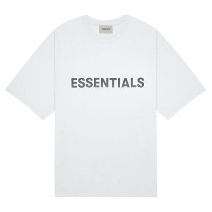 FEAR OF GOD ESSENTIALS 3D Silicon Applique Boxy T-Shirt White — XXS — Front View