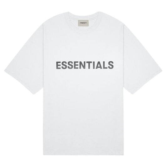 FEAR OF GOD ESSENTIALS 3D Silicon Applique Boxy T-Shirt White — XXS — Front View
