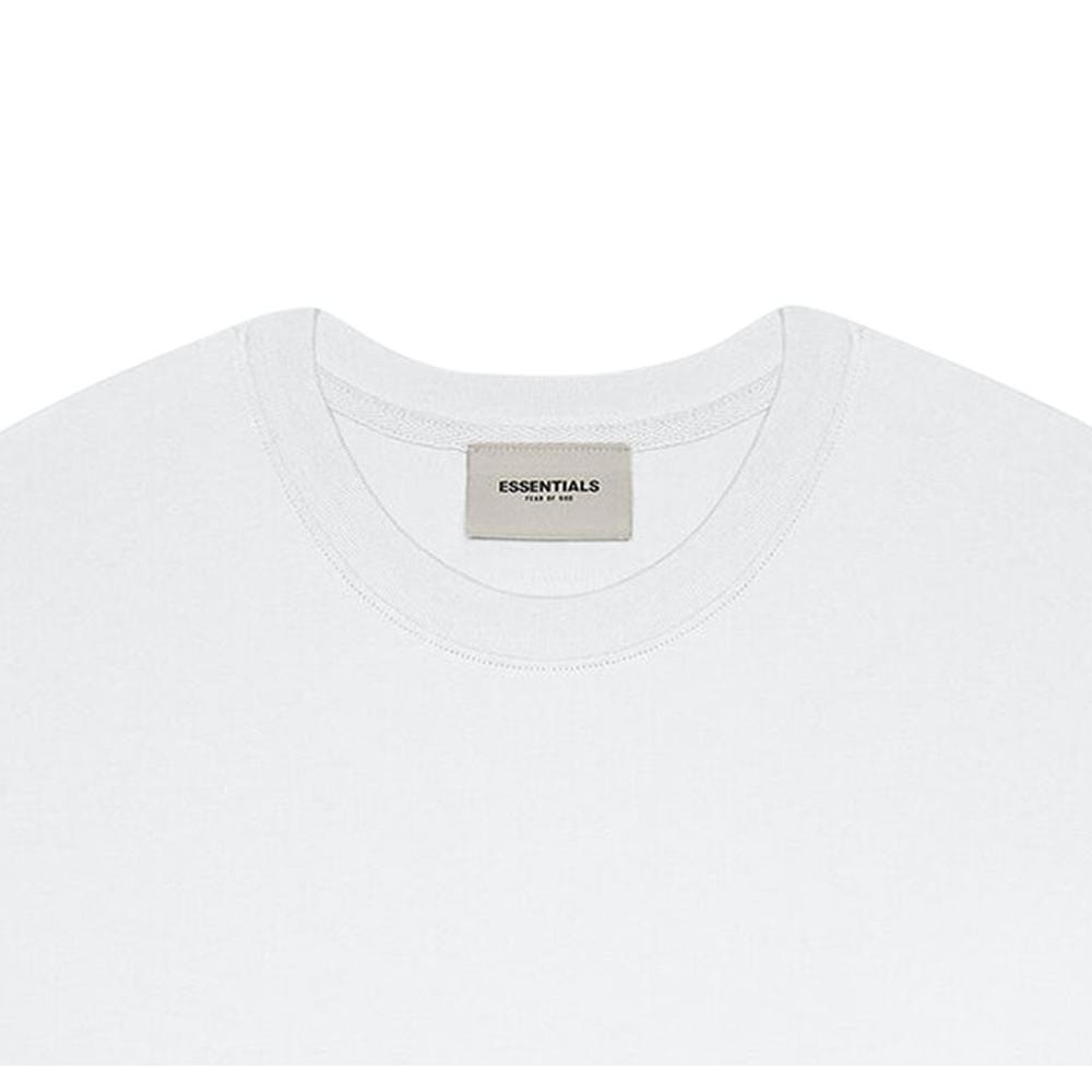 FEAR OF GOD ESSENTIALS 3D Silicon Applique Boxy T-Shirt White — XXS — Back View