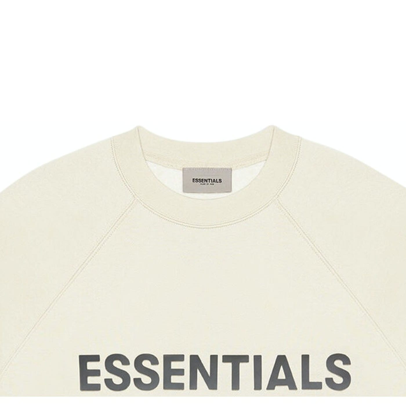 FEAR OF GOD ESSENTIALS 3D Silicon Applique Crewneck Buttercream — XXS — Back View
