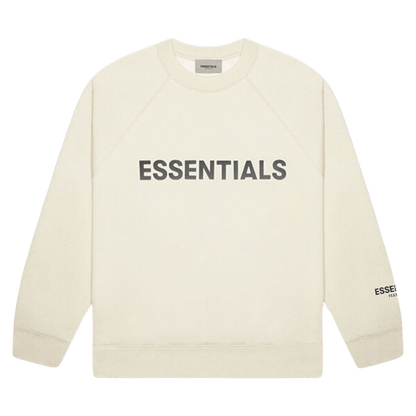 FEAR OF GOD ESSENTIALS 3D Silicon Applique Crewneck Buttercream — XXS — Front View
