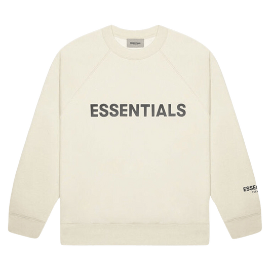 FEAR OF GOD ESSENTIALS 3D Silicon Applique Crewneck Buttercream — XXS — Front View