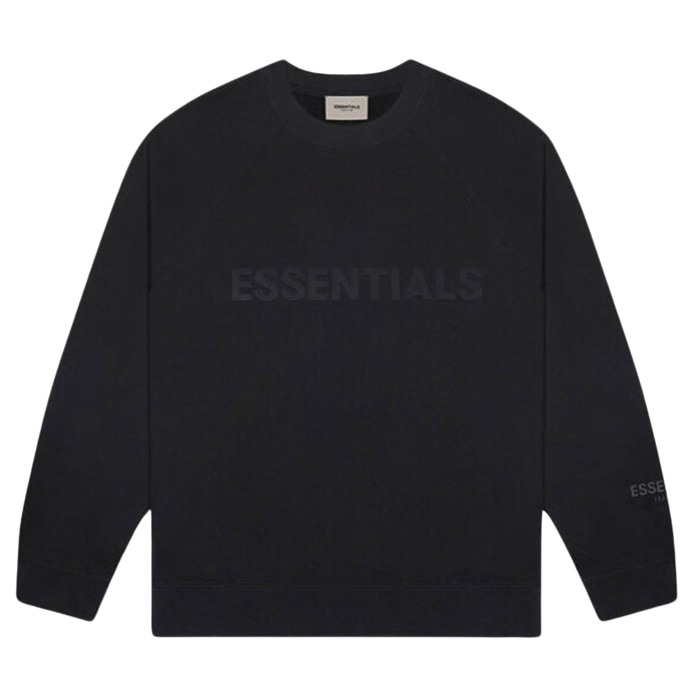 FEAR OF GOD ESSENTIALS 3D Silicon Applique Crewneck Dark Slate/Stretch Limo/Black — XXS — Front View