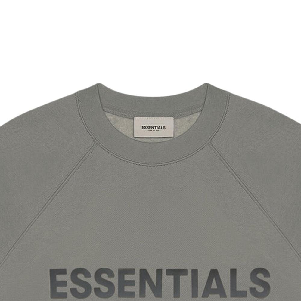 FEAR OF GOD ESSENTIALS 3D Silicon Applique Crewneck Gray Flannel/Charcoal — XXS — Back View