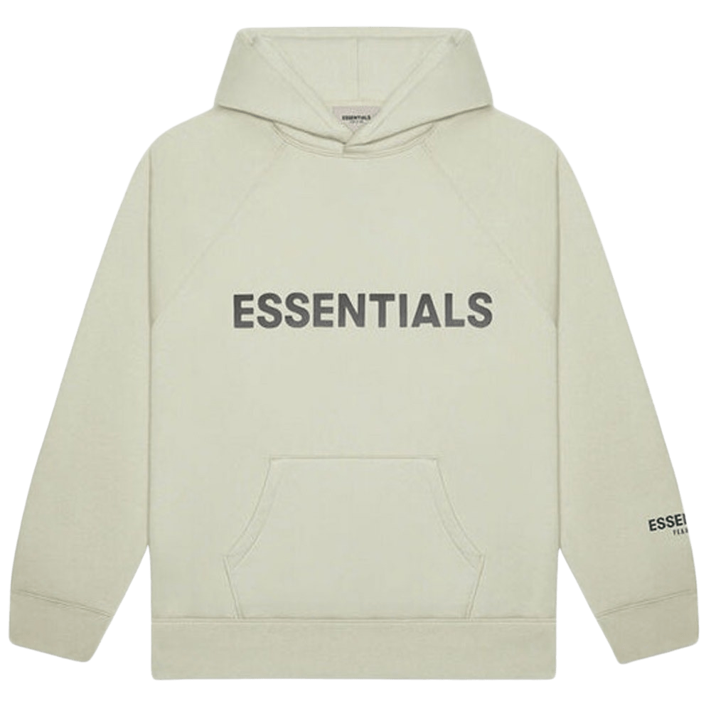 FEAR OF GOD ESSENTIALS 3D Silicon Applique Pullover Hoodie Alfalfa Sage — XXS — Front View