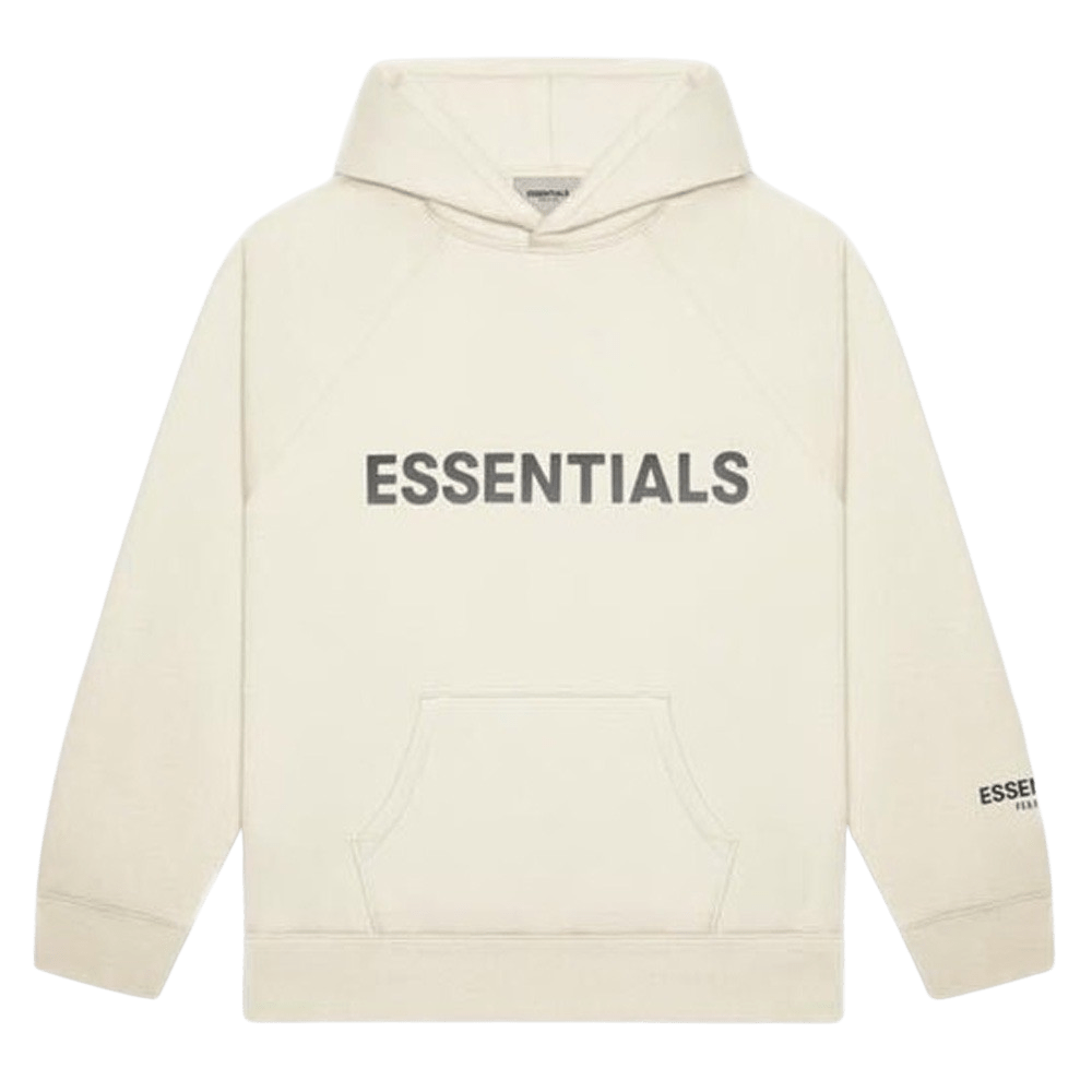 FEAR OF GOD ESSENTIALS 3D Silicon Applique Pullover Hoodie Buttercream — XXS — Front View