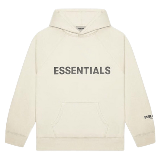 FEAR OF GOD ESSENTIALS 3D Silicon Applique Pullover Hoodie Buttercream — XXS — Front View