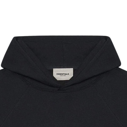 FEAR OF GOD ESSENTIALS 3D Silicon Applique Pullover Hoodie Dark Slate/Stretch Limo/Black — XXS — Back View