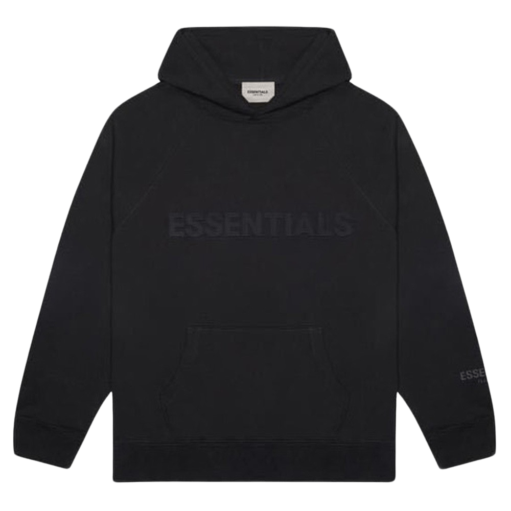 FEAR OF GOD ESSENTIALS 3D Silicon Applique Pullover Hoodie Dark Slate/Stretch Limo/Black — XXS — Front View