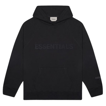 FEAR OF GOD ESSENTIALS 3D Silicon Applique Pullover Hoodie Dark Slate/Stretch Limo/Black — XXS — Front View