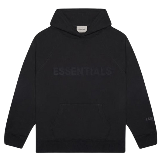 FEAR OF GOD ESSENTIALS 3D Silicon Applique Pullover Hoodie Dark Slate/Stretch Limo/Black — XXS — Front View