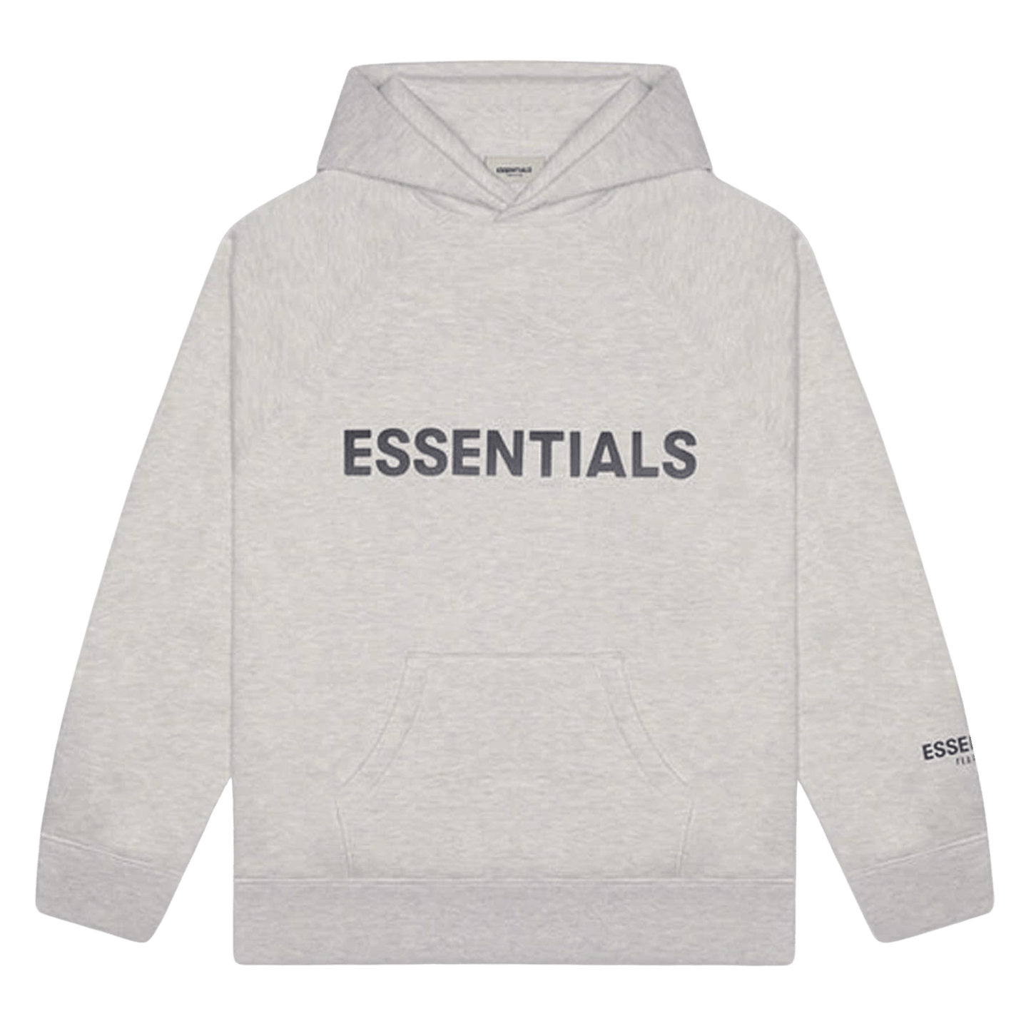 FEAR OF GOD ESSENTIALS 3D Silicon Applique Pullover Hoodie Heather Oatmeal — XXS — Front View