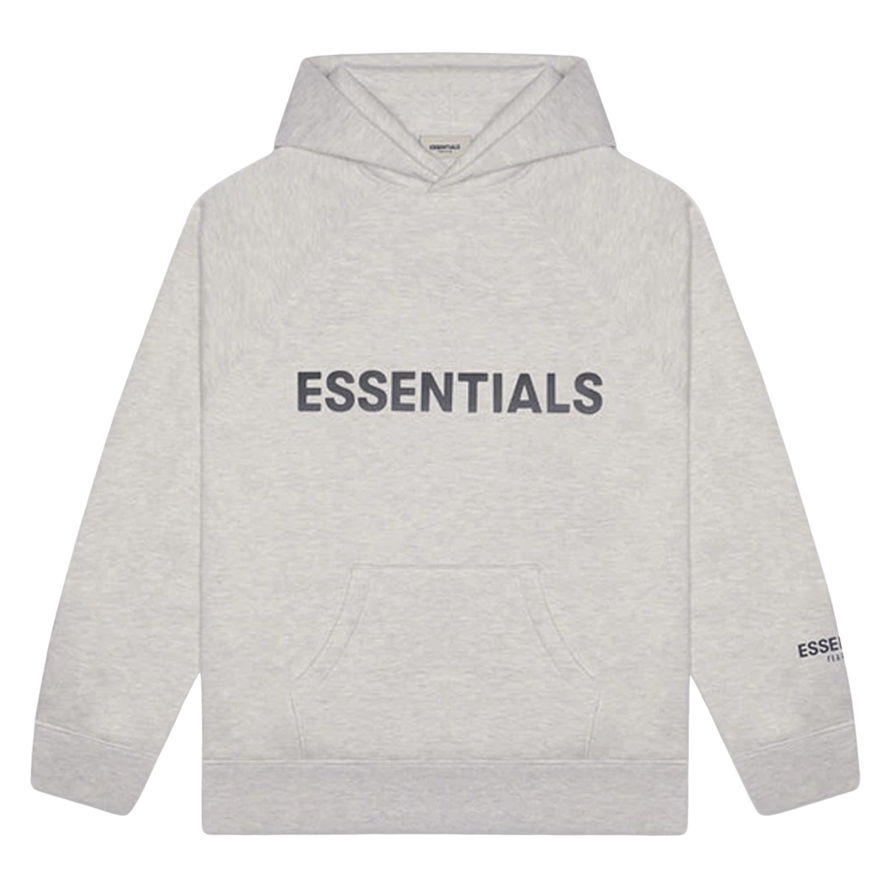 FEAR OF GOD ESSENTIALS 3D Silicon Applique Pullover Hoodie Heather Oatmeal — XXS — Front View