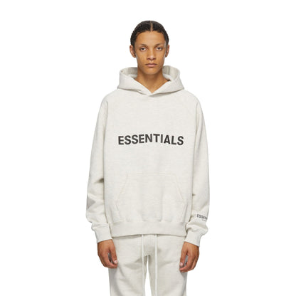 FEAR OF GOD ESSENTIALS 3D Silicon Applique Pullover Hoodie Heather Oatmeal — XXS — Side View