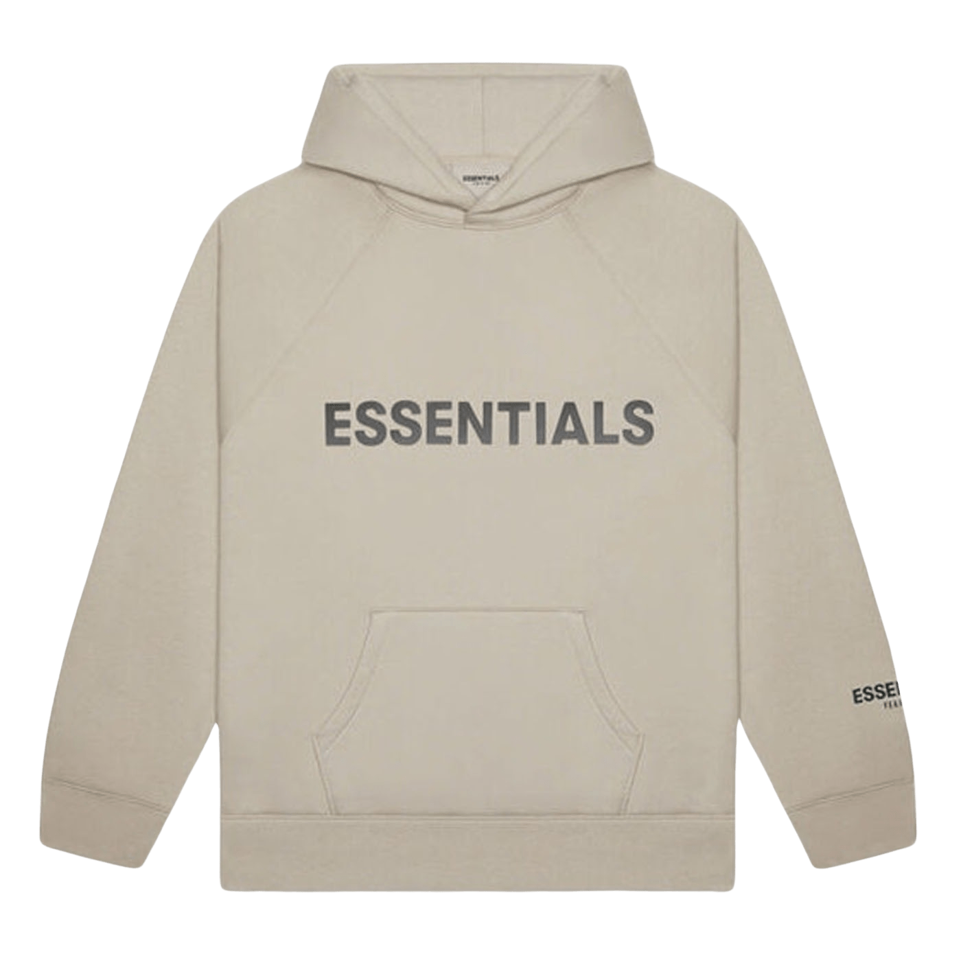 FEAR OF GOD ESSENTIALS 3D Silicon Applique Pullover Hoodie Olive/Khaki — XXS — Front View