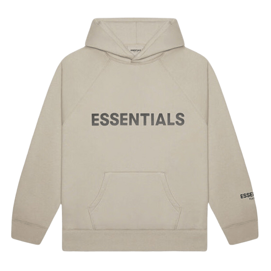 FEAR OF GOD ESSENTIALS 3D Silicon Applique Pullover Hoodie Olive/Khaki — XXS — Front View