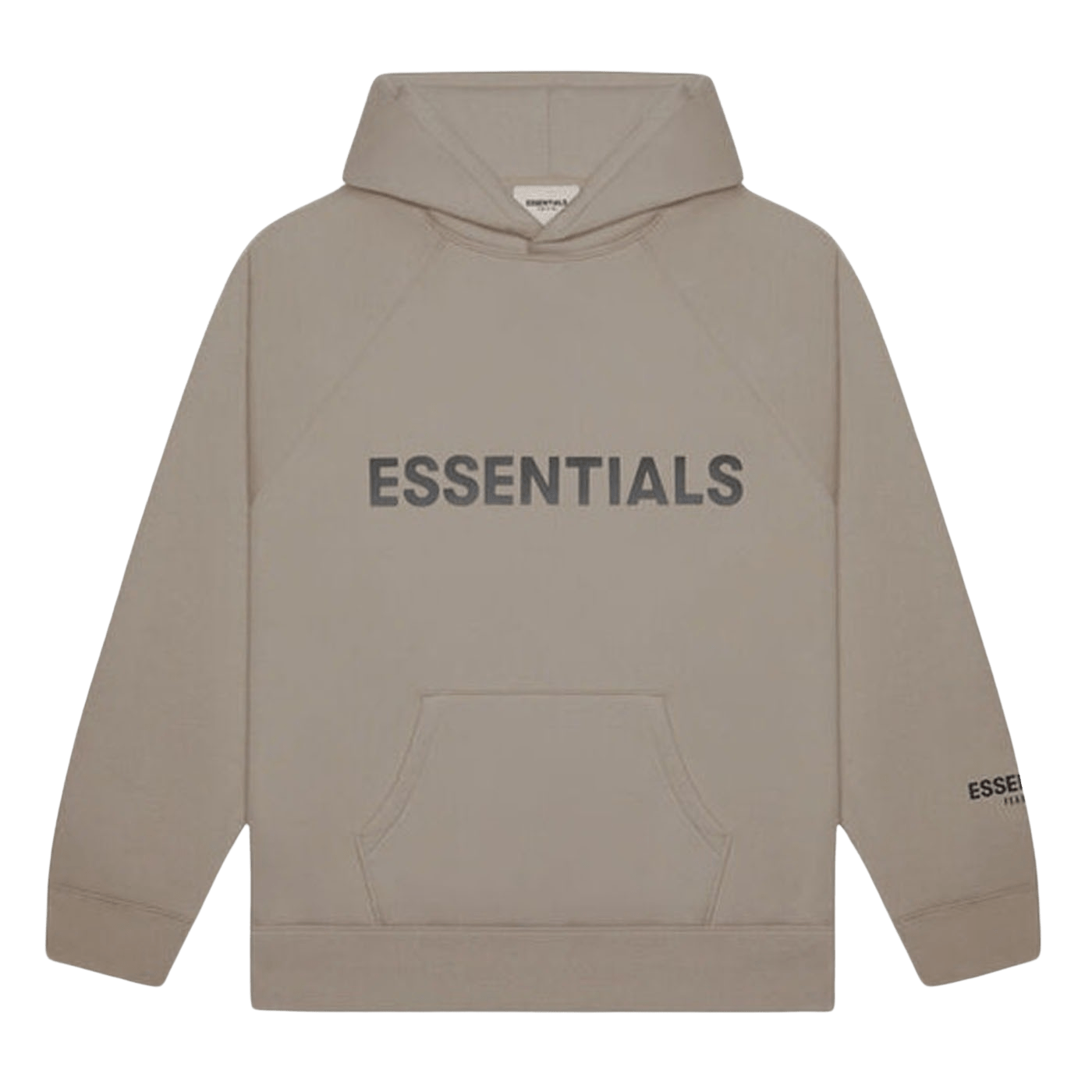 FEAR OF GOD ESSENTIALS 3D Silicon Applique Pullover Hoodie Taupe — XXS — Front View