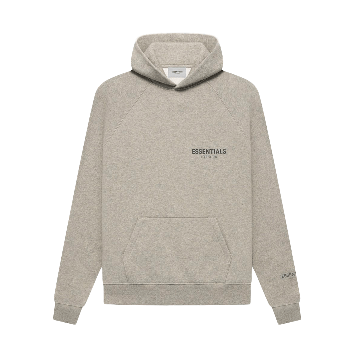 Fear of God Essentials Core Collection Pullover Hoodie 'Dark Heather Oatmeal' — XXS — Front View